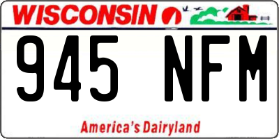 WI license plate 945NFM
