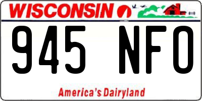 WI license plate 945NFO
