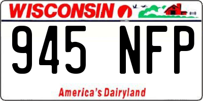 WI license plate 945NFP