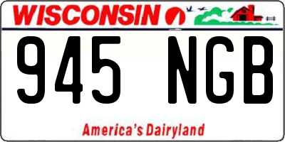 WI license plate 945NGB