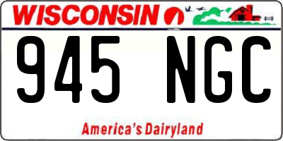 WI license plate 945NGC