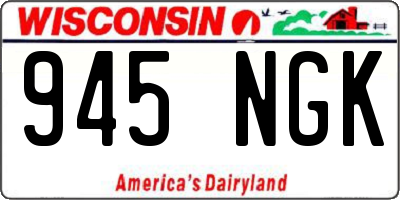 WI license plate 945NGK