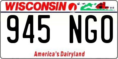 WI license plate 945NGO