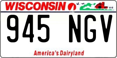 WI license plate 945NGV