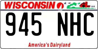 WI license plate 945NHC