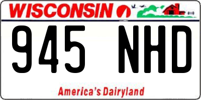 WI license plate 945NHD