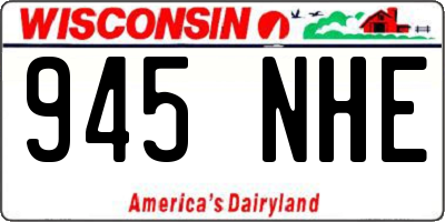 WI license plate 945NHE