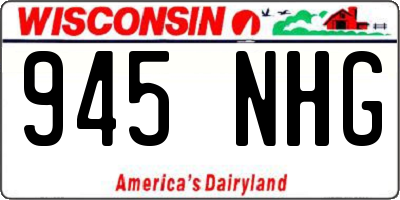 WI license plate 945NHG