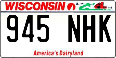 WI license plate 945NHK