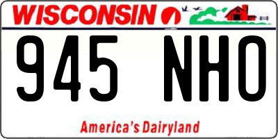 WI license plate 945NHO