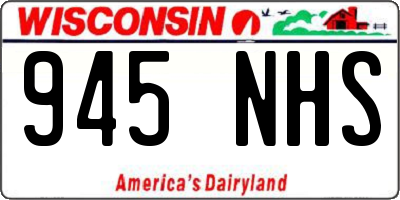 WI license plate 945NHS