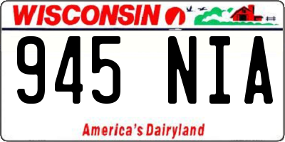 WI license plate 945NIA
