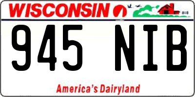 WI license plate 945NIB