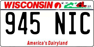 WI license plate 945NIC