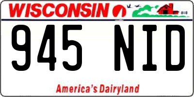 WI license plate 945NID