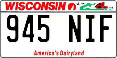 WI license plate 945NIF