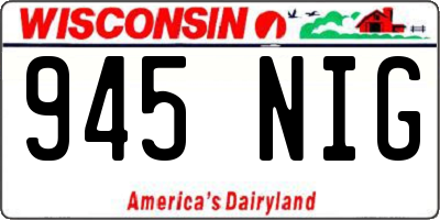 WI license plate 945NIG