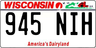 WI license plate 945NIH