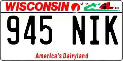 WI license plate 945NIK
