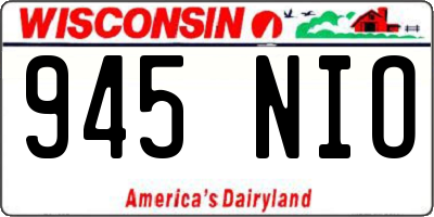 WI license plate 945NIO
