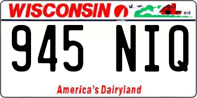 WI license plate 945NIQ