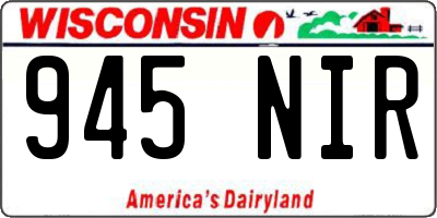WI license plate 945NIR
