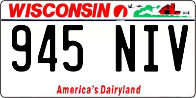 WI license plate 945NIV