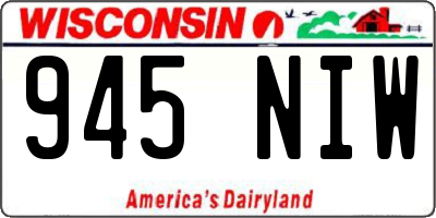 WI license plate 945NIW