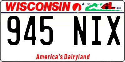 WI license plate 945NIX