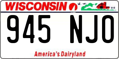 WI license plate 945NJO