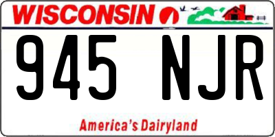WI license plate 945NJR