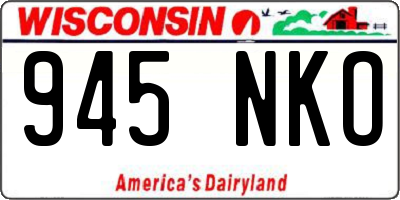 WI license plate 945NKO