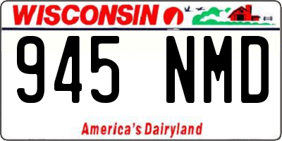 WI license plate 945NMD