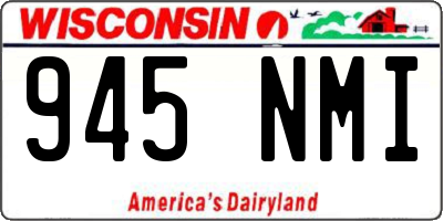 WI license plate 945NMI
