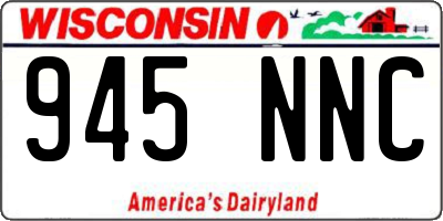 WI license plate 945NNC