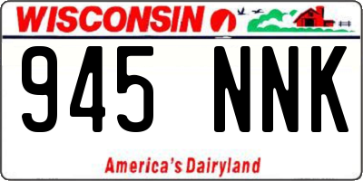 WI license plate 945NNK