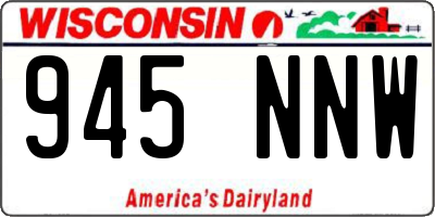 WI license plate 945NNW