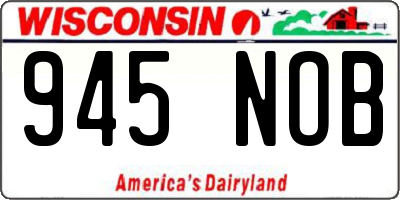 WI license plate 945NOB