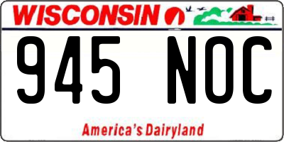 WI license plate 945NOC