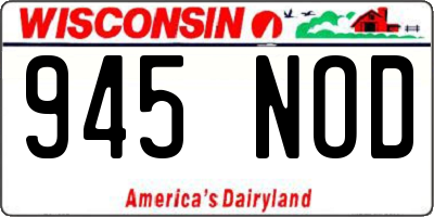 WI license plate 945NOD
