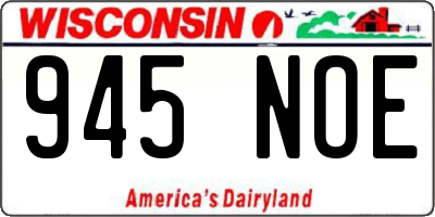 WI license plate 945NOE