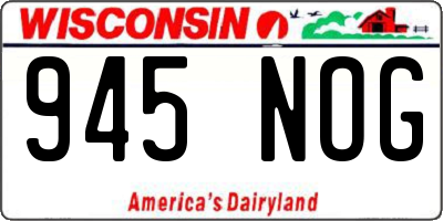 WI license plate 945NOG