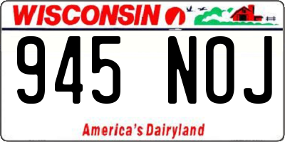 WI license plate 945NOJ