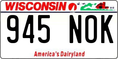 WI license plate 945NOK