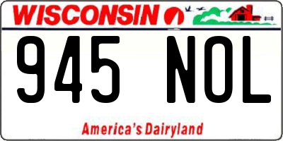WI license plate 945NOL