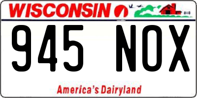 WI license plate 945NOX
