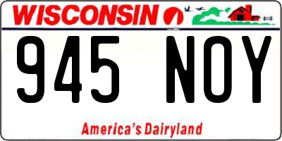 WI license plate 945NOY
