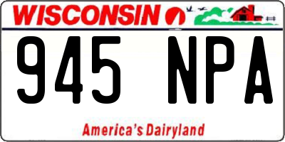 WI license plate 945NPA