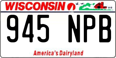 WI license plate 945NPB