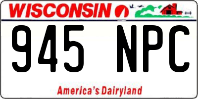 WI license plate 945NPC